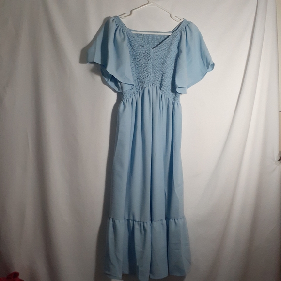 Pretty Blue Dress Flexible Size Small - Picture 10 of 16